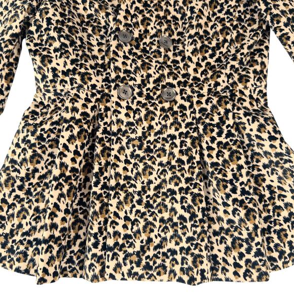 Like New! Rebecca Taylor Leopard Print Velveteen Jacket in Caramel Combo Size 2 - Picture 9 of 15